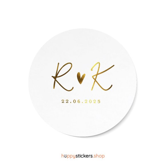 Jingle Monogram Stickers with Initials & Date • Wedding Stickers • Circle Labels - Picture 4 of 17